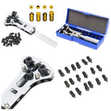 Watch case opener - Practical - Stainless steel - 3 adjustable brushes - Mixed - Silver