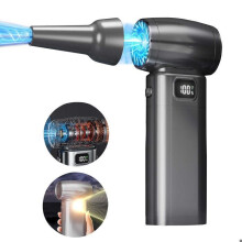 Mini ventilador turbo portátil de alta velocidad 6 en 1, 90 000 rpm, USB-C, soplador de aire comprimido, 6000 mAh, con luz LED.