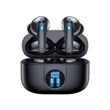 Écouteurs sans fil Bluetooth avec réduction de bruit active (ANC) et passive (ENC), Bluetooth 5.3, étanches IPX6, autonomie de 50 h, no