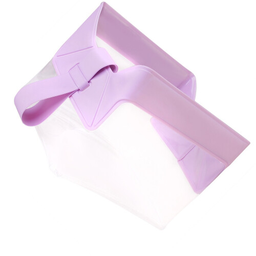 Quick Access Magnetic Closure Clear Cosmetic Bag For-Purple