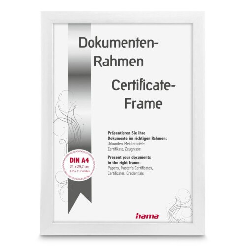 Hama Plastic lijst "Chiaro", wit, 21 x 29,7 cm, DIN A4