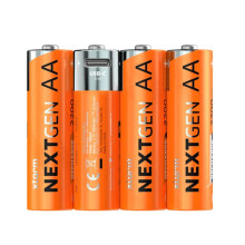 Set di 4 Batterie AA Port USB-C Ricaricabili Collezione NextGen con Cavo Xtorm Arancione