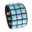 Square Studded Leather Punk Bracelet Adjustable Soft-Sky Blue 1