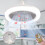 Ceiling Fan Light Fixture, E27 Ceiling Fan Chandelier, Silent Ceiling Fan with Remote Control Light (grey) 1