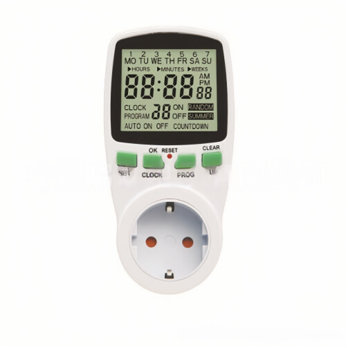 Wattmeter Consumption Meter 16A 3680W - Backlit LCD Screen, Memory, Protection