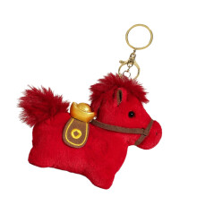 Pluche paard sleutelhangerbedel voor sleutels, tassen of-Rood
