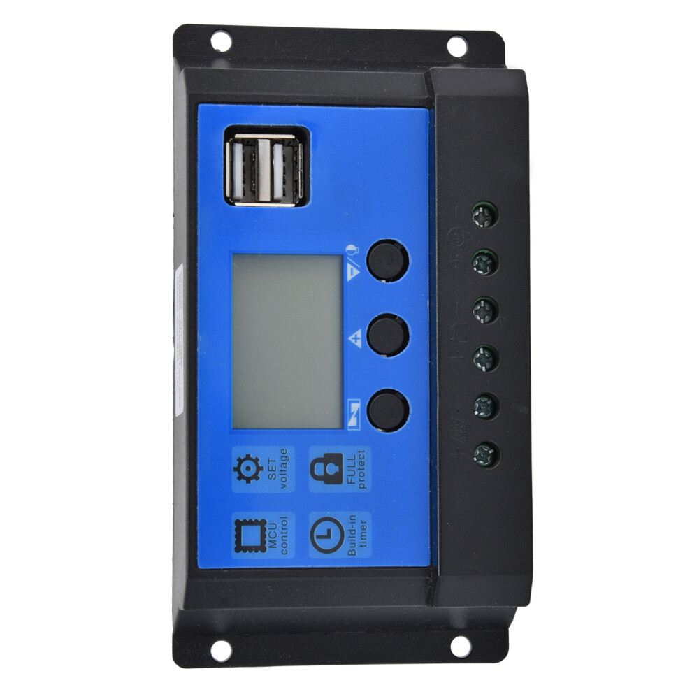 Solar Battery Charger Controller LCD Display USB