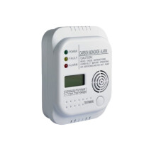 Detetor de monóxido de carbono a pilhas com visor, leitura de temperatura e alarme, sensor de segurança portátil branco