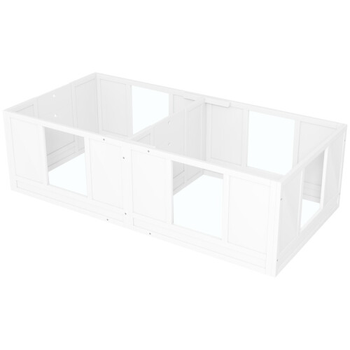 Caisse de transport pour chiots, avec panneaux transparents, conception à 2 compartiments, pour petits chiens 1
