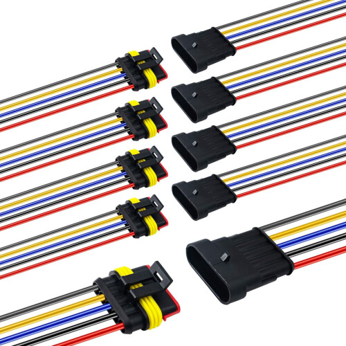 Connecteurs électriques avec fil, 5 pièces, pour voiture,-5P 2