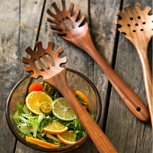 Smooth Surfaces Noodles Serving Tool Wooden Heat Resistant-A 2