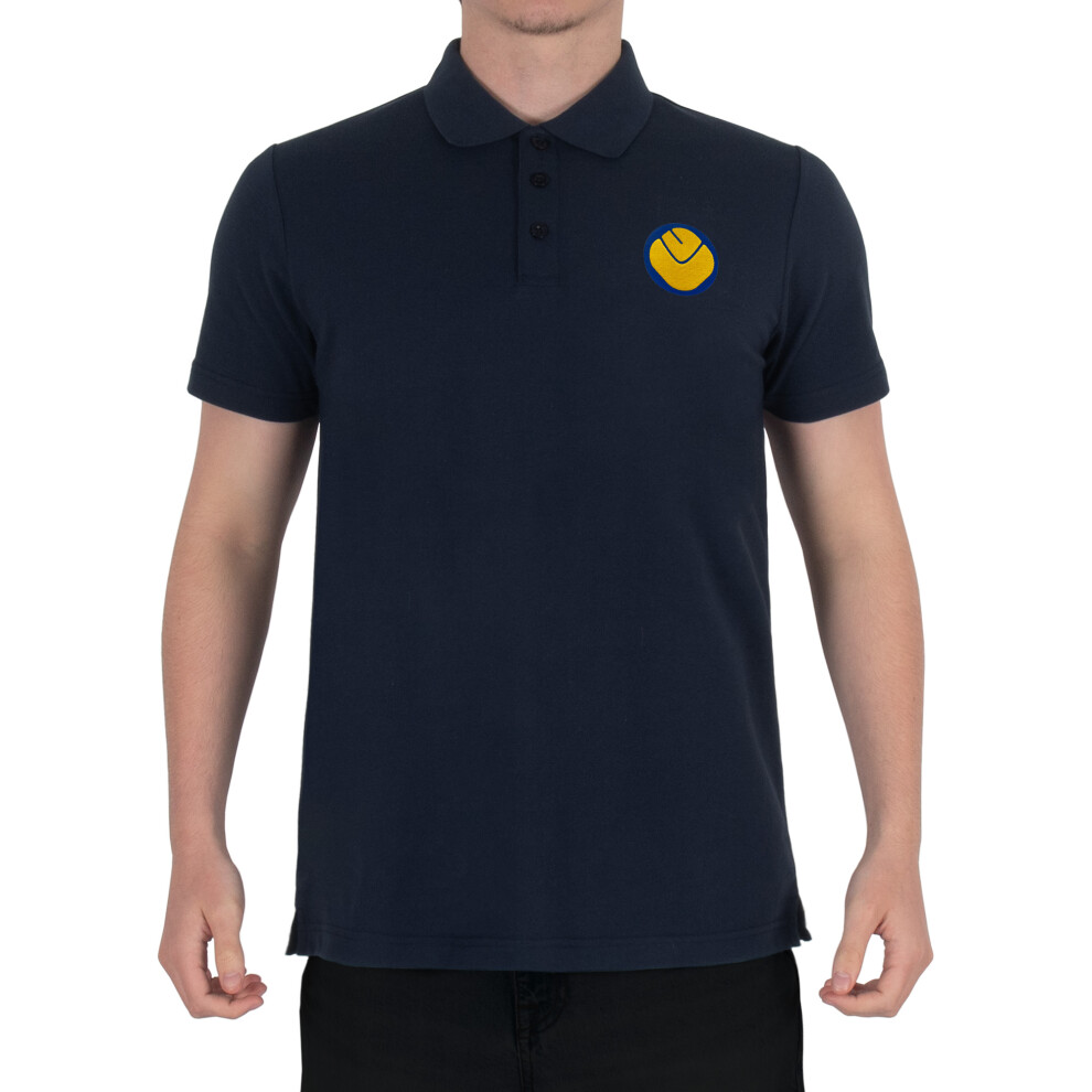 Fan Originals Leeds Polo Shirt Adults Navy Smiley Medium Blue