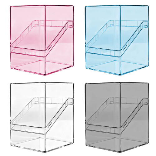 Acrylic Card Case Storage Box For Secure-transparent blue 1