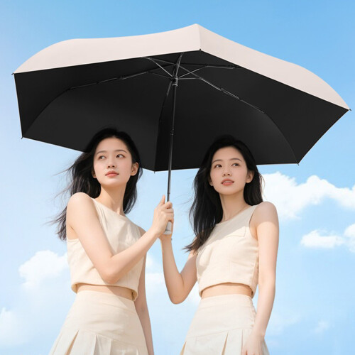 Parapluie multi-usage avec protection contre le soleil et-Beige 2