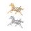 Broche cheval du zodiaque chinois à la mode pour-Couleur or 2