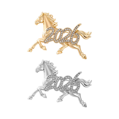Broche cheval du zodiaque chinois à la mode pour-Couleur or 1