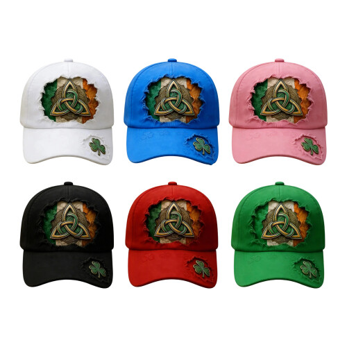 Irish Green Cloverleaf Printed Baseball Cap-Royal Blue 1