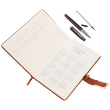 1Set Tragbares Büro-Notizbuch Mit Vintage Stift Und PU-Hülle