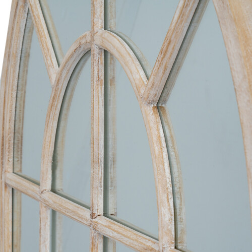 Washed Wood Arched Window Mirror 1