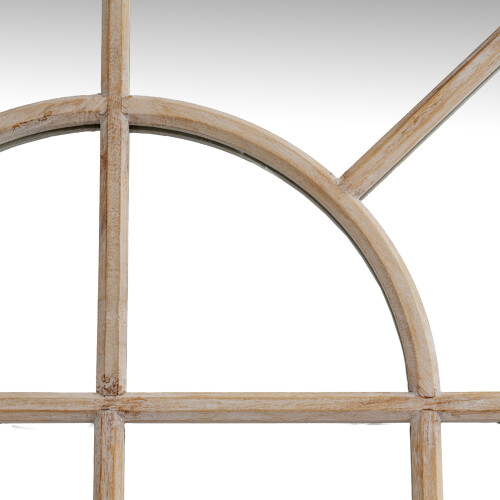 Washed Wood Arched Window Mirror 2