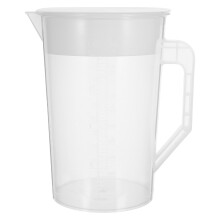 2L Großes Kunststoff Messgefäß Mit Deckel Weiß Für Wasser Und Saft