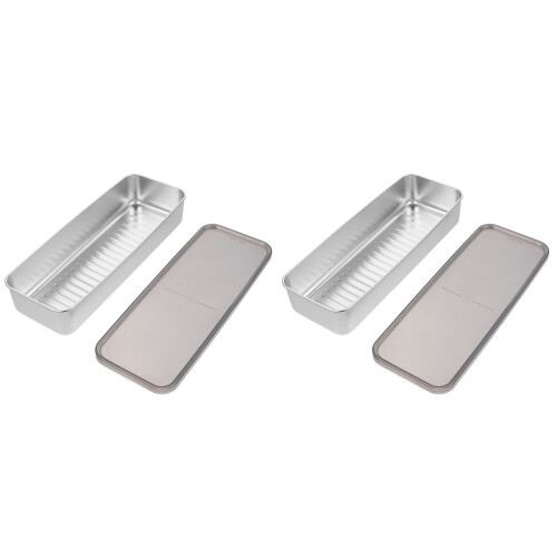 2Stk Bacon Aufbewahrungsbox Kühlschrank Fleischbox Transparent Silber