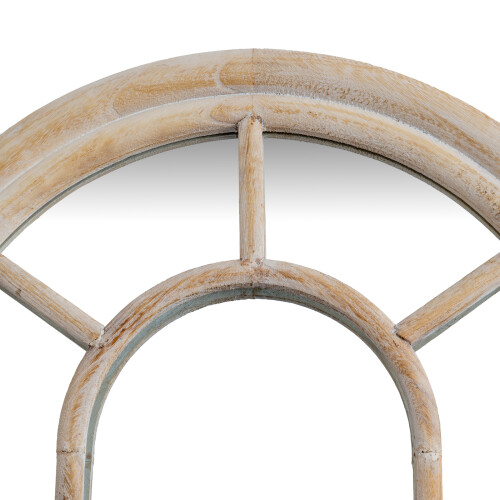 Washed Wood Tall Arched Window Mirror 1