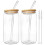2Sets Robuste Glasbecher Mit Tragegriff, Bambusdeckel Und Nylon 1
