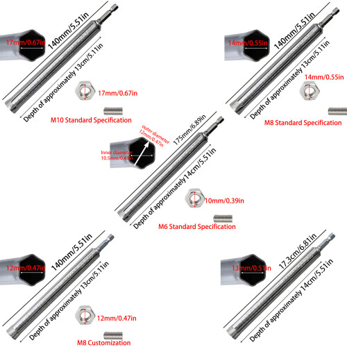 Accurate Drop Ceiling Socket for Easy Setups Hex Drive-10x140mm 1