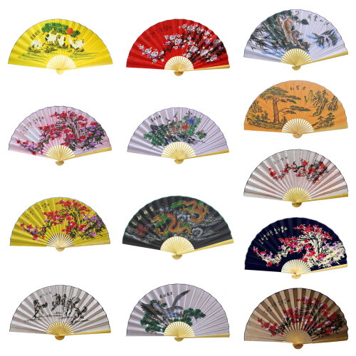 Bamboos Frame Folding Fan Wall Hanging Fan Traditional Design-2 1