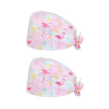 2Stk Bedruckte Baumwollkappen Pink Unisex Für Spa Pflege