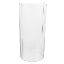 Plastikklare Geriffelte Blumenvase Moderner Zylinder