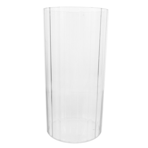 Plastikklare Geriffelte Blumenvase Moderner Zylinder