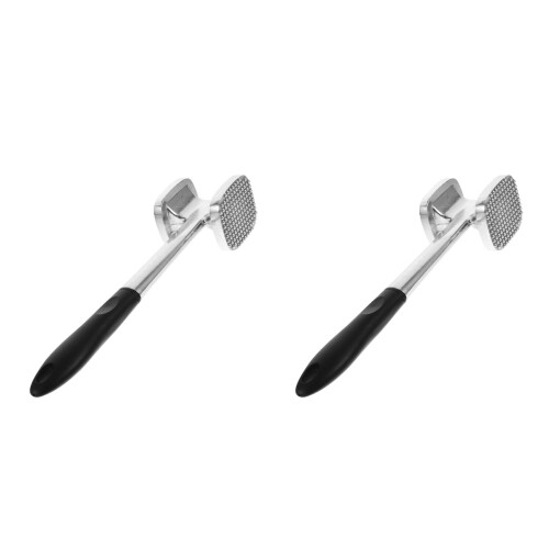 2Stk Robuster Fleischhammer Doppelseitig Aluminium Rutschfest Silber