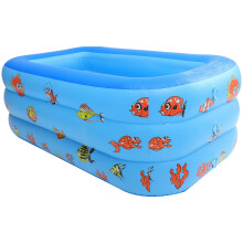 1Stk Blauer PVC Kinderpool Aufblasbar, Praktischer - Und Badespaß