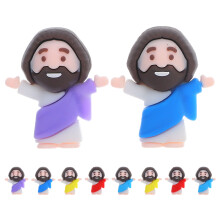 10Stk Mini Jesus Dekofigur PVC Himmelblau Ostern &