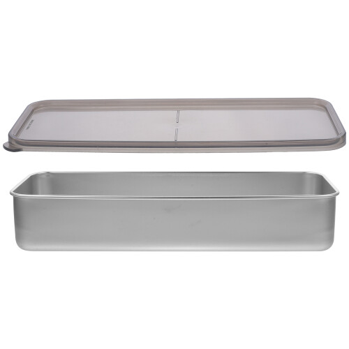 1Edelstahl Bacon Aufbewahrungsbox Mit PP Deckel, Luftdicht, Silber