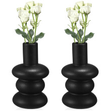2Stk Schwarze Keramikvase Modern Für Und Blumenarrangement