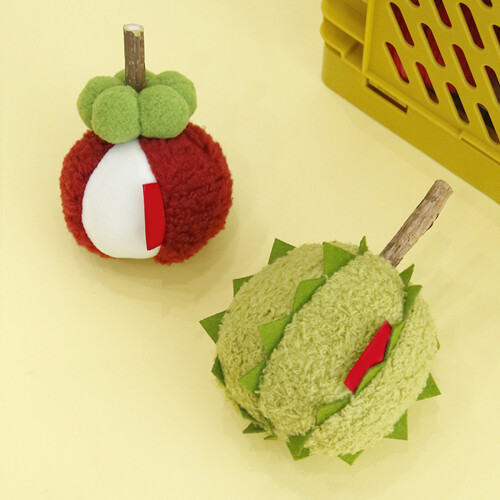 Multiuse Plush Fruit Pet Chewing Toy For-Fat mangosteen 1