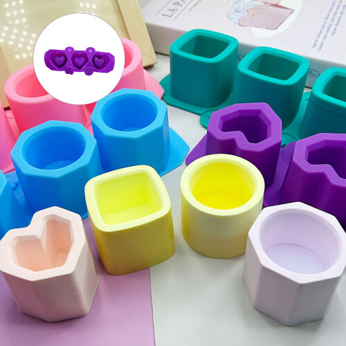 Moules polyvalents à savon en silicone à-3 amours consécutifs c 2