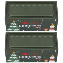 2Stk Stilvolle Weißblechbox Zur Aufbewahrung Von Weihnachtsnaschereien