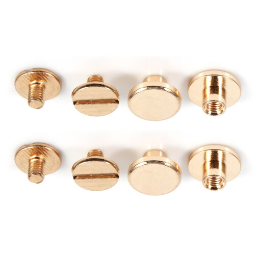 10 Brass Button Stud Screws 5-8mm 2