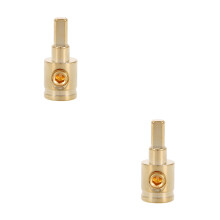 2Pcs Golden Brass Amp Input Adaptor Wire Connectors Kit for Car Audio