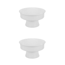 2Pièces Bols Céramique Blancs Pieds Multifonctionnels Pour Cuisine