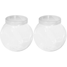 6Pcs Clear Candy Storage Jars Pet Plastic White Lid Snack Container