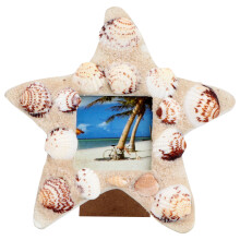3Pcs Beige Shell Photo Frame Creative Ocean Style Picture Holder