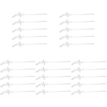 25Sets Portable Transparent Silicone Straws Reusable for Daily Use