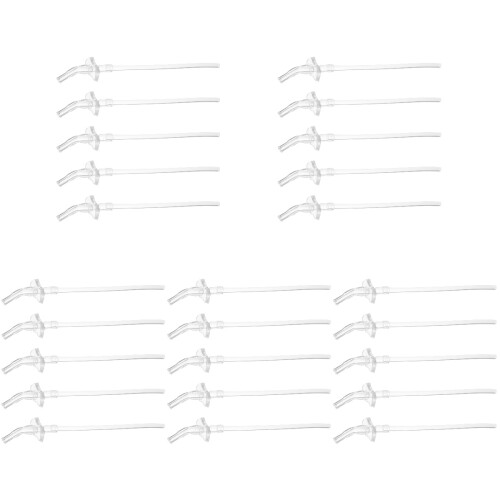 25Ensembles Pailles Silicone Transparentes Usage Polyvalent