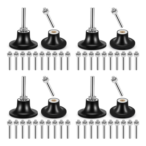 4Sets Versatile Sanding Disc Pad Adapter with Shank for Grinder Black