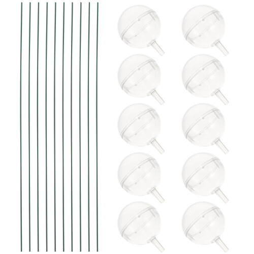 20Sets Transparent Chocolate Ball Cup Holders with Wire Stems for DIY